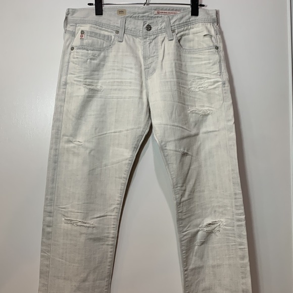 Ag Adriano Goldschmied Mens Geffen Slouchy Slim Distressed Jeans - Picture 9 of 11